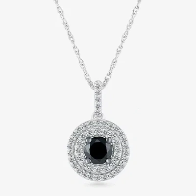 Fine Jewelry Limited Quantities! Womens 3/4 Ct. T.w. Natural White Diamond 10k White Gold Round 18 Inch Pendant N In Transparent