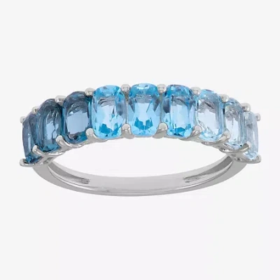 Fine Jewelry Limited Quantities! Womens 5mm Genuine Blue Topaz Sterling Silver Band