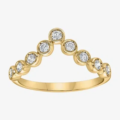 Fine Jewelry Limited Quantities! Womens 8.5mm 1/3 Ct. T.w. Lab Grown White Diamond 14k Gold Over Silver Band In Yellow