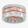 Fine Jewelry Limited Quantities! Womens Cubic Zirconia 18k Rose Gold Over Silver Sterling Silver Ring Set In Transparent