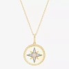 Fine Jewelry Limited Quantities! Womens Diamond Accent Lab Created White Opal 10k Gold Star 17 Inch Pendant Neckl In Transparent