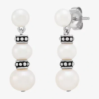 Fine Jewelry Limited Quantities! Womens Dyed White Cultured Freshwater Pearl Sterling Silver Drop Earrings In Transparent