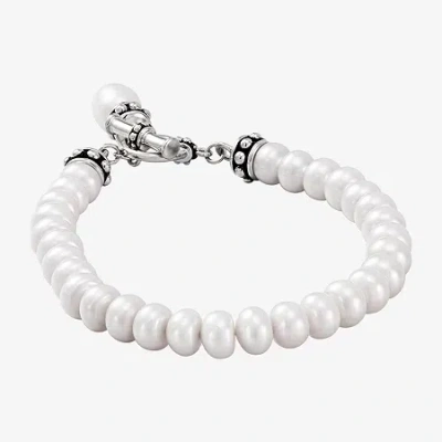 Fine Jewelry Limited Quantities! Womens Dyed White Cultured Freshwater Pearl Sterling Silver Strand Bracelet In Transparent