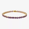 Fine Jewelry Limited Quantities! Womens Genuine Purple Amethyst 14k Gold 7 Inch Tennis Bracelet In Purple