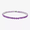 Fine Jewelry Limited Quantities! Womens Genuine Purple Amethyst 14k White Gold 7 Inch Tennis Bracelet In Purple