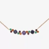 Fine Jewelry Limited Quantities! Womens Lab Created Multi Color 10k Rose Gold 18 Inch Pendant Necklace In Transparent