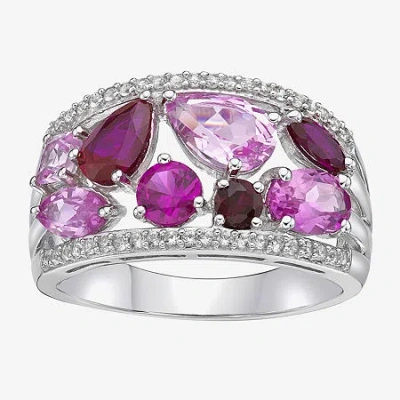 Fine Jewelry Limited Quantities! Womens Lab Created Pink Sapphire Sterling Silver Cocktail Ring