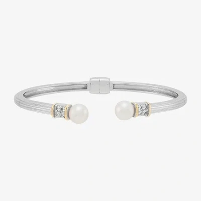 Fine Jewelry Limited Quantities! Womens White 14k Gold Sterling Silver Cuff Bracelet In Transparent