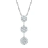 Fine Jewelry Linear Womens 1/2 Ct. T.w. Natural White Diamond 10k White Gold 18 Inch Pendant Necklace In Transparent