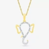 Fine Jewelry Lord Ganesha Womens Diamond Accent Natural White Diamond 14k Gold 18 Inch Pendant Necklace In Transparent