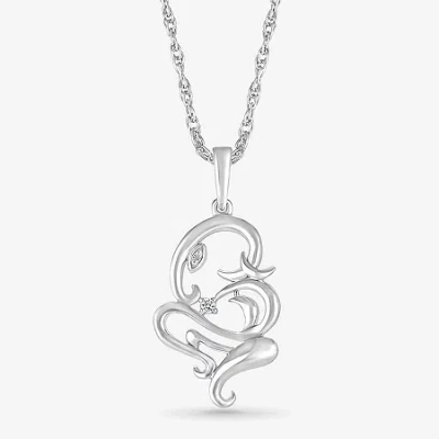 Fine Jewelry Lord Ganesha Womens Diamond Accent Natural White Diamond 14k White Gold 18 Inch Pendant Necklace In Transparent