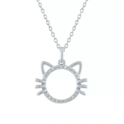 Fine Jewelry "loyal" Womens Diamond Accent Natural White Diamond Sterling Silver 18 Inch Pendant Necklace In Transparent