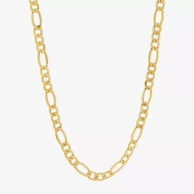 Fine Jewelry Made In Italy Mens 10k Gold 24 Inch Figaro Chain Necklace In Transparent
