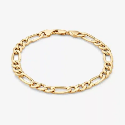 Fine Jewelry Made In Italy Mens 10k Gold 8 1/2 Inch Figaro Chain Bracelet In Yellow
