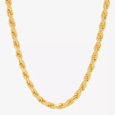 Fine Jewelry Made In Italy Mens 14k Gold Over Silver 18 Inch Rope Chain Necklace In Yellow