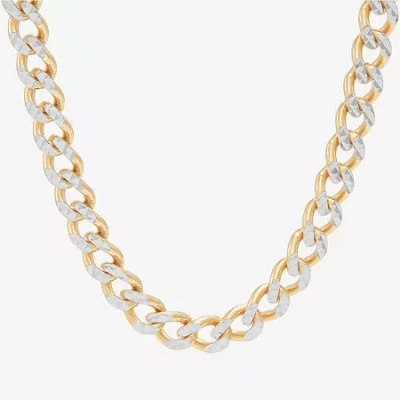 Fine Jewelry Made In Italy Mens 24k Gold Over Silver 20 Inch Curb Chain Necklace In Multi