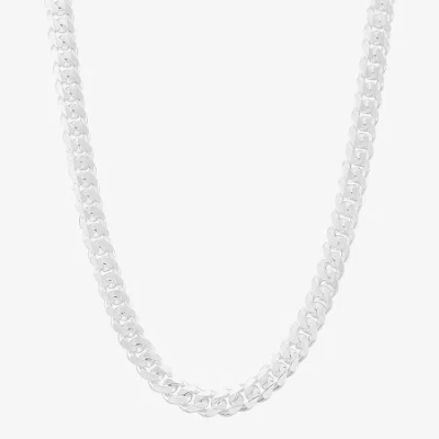 Fine Jewelry Made In Italy Mens Sterling Silver 20 Inch Curb Chain Necklace In White