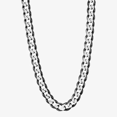 Fine Jewelry Made In Italy Mens Sterling Silver 24 Inch Curb Chain Necklace In White