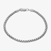 Fine Jewelry Made In Italy Mens Sterling Silver 8 Inch Hollow Box Chain Bracelet In Transparent