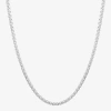 Fine Jewelry Made In Italy Sterling Silver Womens Sterling Silver 18 Inch Box Chain Necklace In White