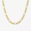 Fine Jewelry Made In Italy Unisex Adult 10k Gold 20 Inch Figaro Chain Necklace In Transparent