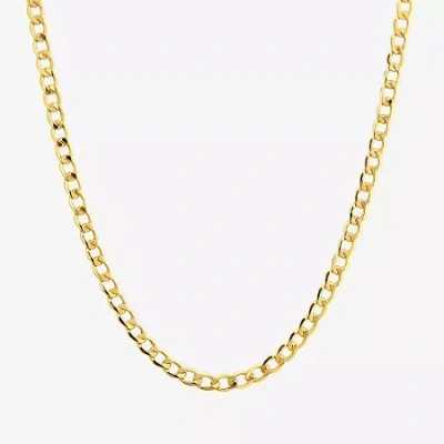 Fine Jewelry Made In Italy Unisex Adult 10k Gold 24 Inch Curb Chain Necklace In Transparent
