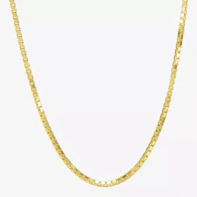 Fine Jewelry Made In Italy Unisex Adult 14k Gold Over Silver 18 Inch Box Chain Necklace