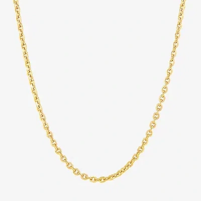Fine Jewelry Made In Italy Unisex Adult 14k Gold Over Silver 18 Inch Cable Chain Necklace In Yellow