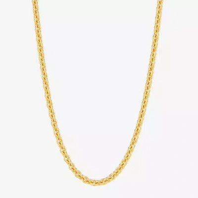 Fine Jewelry Made In Italy Unisex Adult 14k Gold Over Silver 20 Inch Rolo Chain Necklace In Yellow