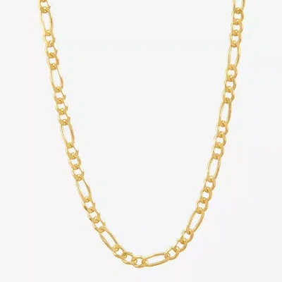 Fine Jewelry Made In Italy Unisex Adult 14k Gold Over Silver 20 Inch Figaro Chain Necklace In Yellow