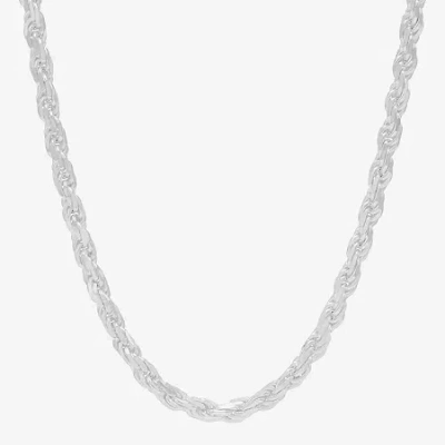 Fine Jewelry Made In Italy Unisex Adult Sterling Silver 16 Inch Rope Chain Necklace
