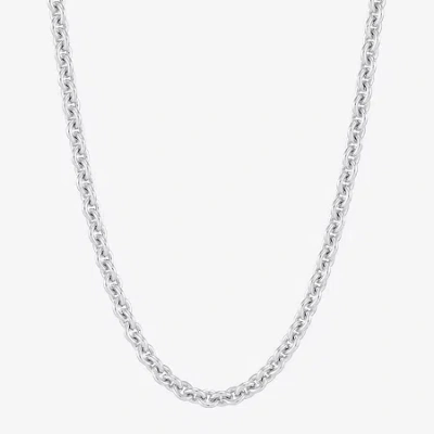 Fine Jewelry Made In Italy Unisex Adult Sterling Silver 22 Inch Rolo Chain Necklace