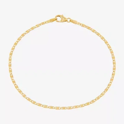Fine Jewelry Made In Italy Womens 10k Gold 7.5 Inch Solid Fashion Chain Bracelet In Transparent
