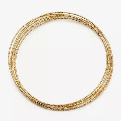 Fine Jewelry Made In Italy Womens 10k Gold Over Silver Bangle Bracelet In Transparent