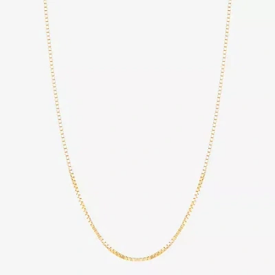 Fine Jewelry Made In Italy Womens 14k Gold 20 Inch Box Chain Necklace In Yellow
