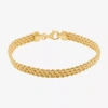 Fine Jewelry Made In Italy Womens 14k Gold 7.5 Inch Hollow Rope Chain Bracelet In Yellow