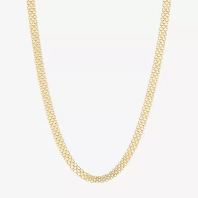 Fine Jewelry Made In Italy Womens 14k Gold Over Silver 18 Inch Link Chain Necklace In Transparent
