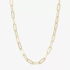 Fine Jewelry Made In Italy Womens 14k Gold Over Silver 18 Inch Link Necklace In Transparent