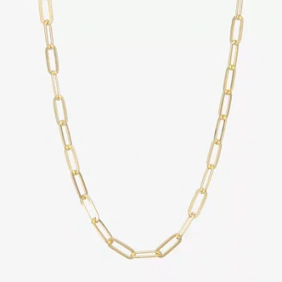 Fine Jewelry Made In Italy Womens 14k Gold Over Silver 18 Inch Link Necklace In Transparent