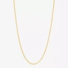 Fine Jewelry Made In Italy Womens 24k Gold Over Silver 16 Inch Rope Chain Necklace In Yellow