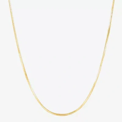 Fine Jewelry Made In Italy Womens 24k Gold Over Silver 16 Inch Snake Chain Necklace In Yellow