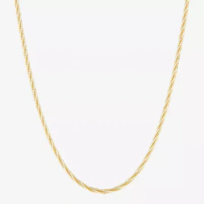 Fine Jewelry Made In Italy Womens 24k Gold Over Silver 18 Inch Chain Necklace In Yellow