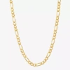 Fine Jewelry Made In Italy Womens 24k Gold Over Silver 18 Inch Figaro Chain Necklace In Yellow