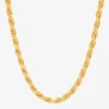 Fine Jewelry Made In Italy Womens 24k Gold Over Silver 24 Inch Rope Chain Necklace In Yellow