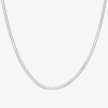 Fine Jewelry Made In Italy Womens Sterling Silver 18 Inch Herringbone Chain Necklace In Transparent