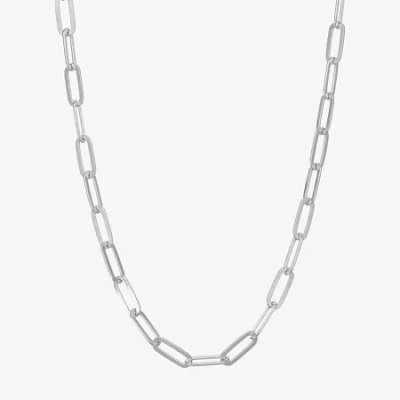 Fine Jewelry Made In Italy Womens Sterling Silver 18 Inch Link Necklace In Transparent