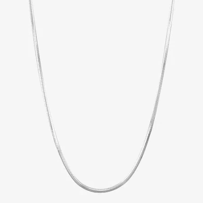 Fine Jewelry Made In Italy Womens Sterling Silver 18 Inch Snake Chain Necklace In White