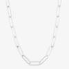 Fine Jewelry Made In Italy Womens Sterling Silver 20 Inch Chain Necklace In White