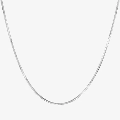 Fine Jewelry Made In Italy Womens Sterling Silver 20 Inch Snake Chain Necklace In White