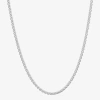 Fine Jewelry Made In Italy Womens Sterling Silver 20 Inch Wheat Chain Necklace In White